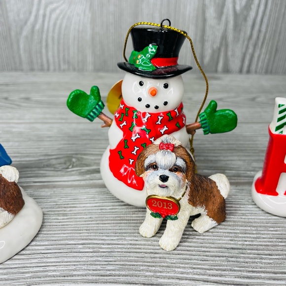 Danbury mint Maltese / shih tzu dog Christmas figurine / ornaments collectible - Picture 6 of 14